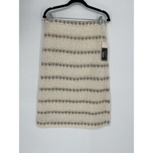 Vintage Dalton Knit Cream Custom‎ Apparel Skirt Abstract Stripes Midi Size 8